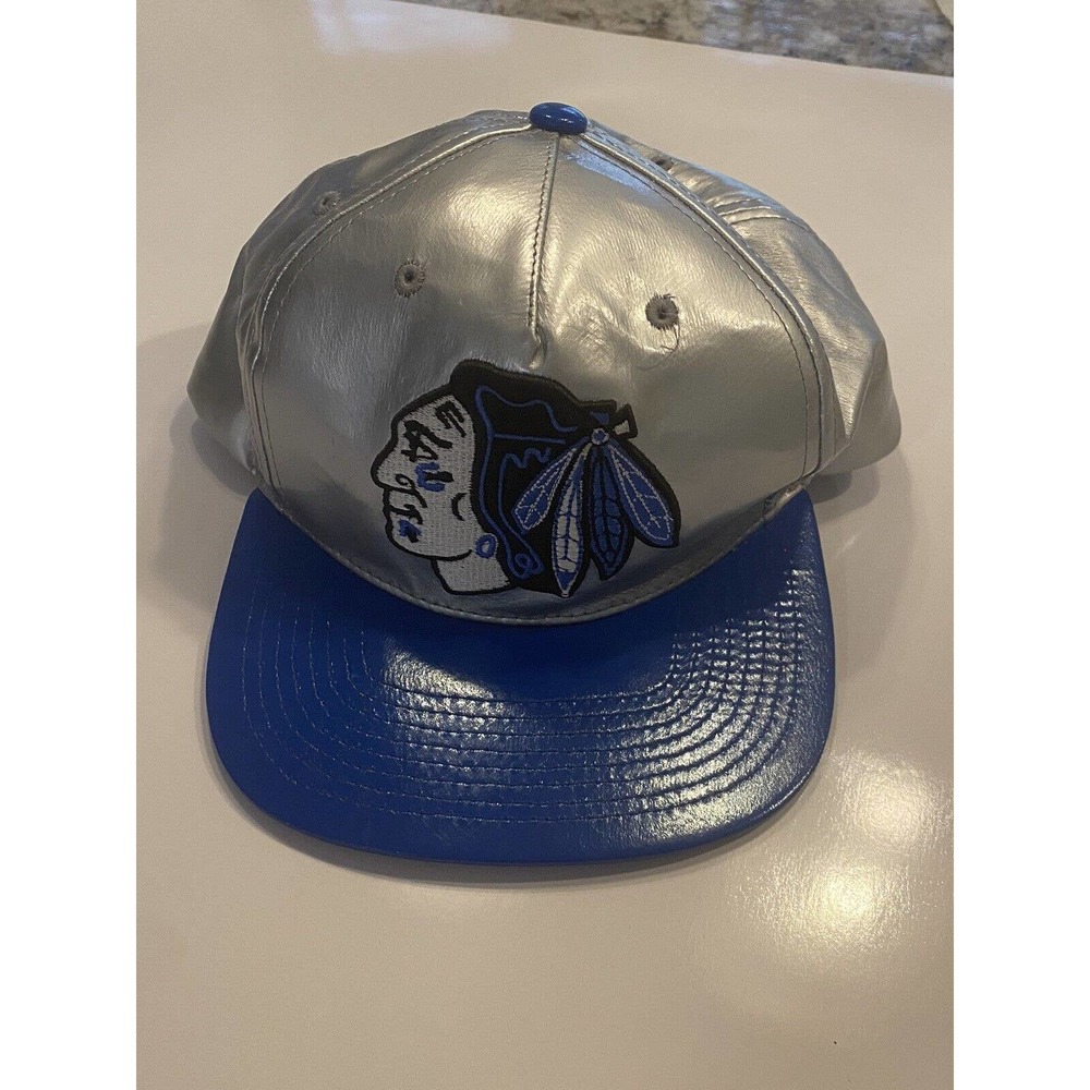 Rare Chicago Blackhawks ZEPHYR hat shiny silver color.